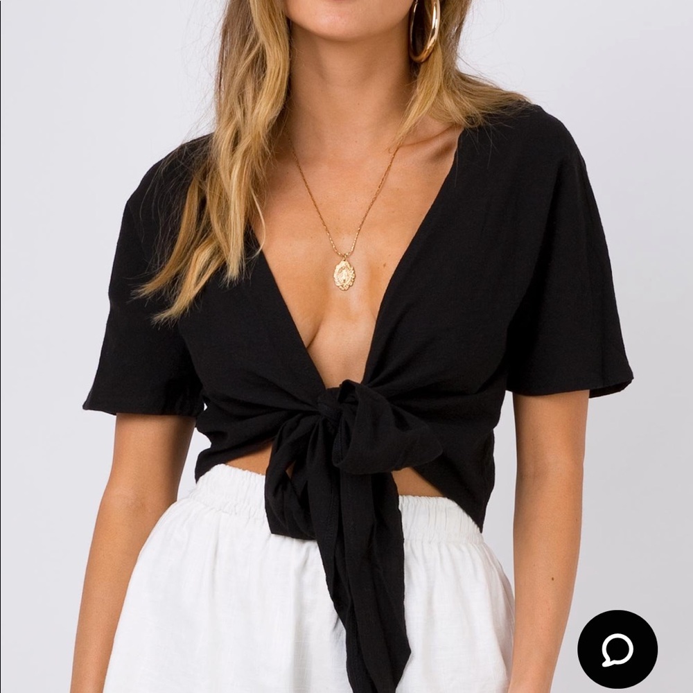 princess polly luca tie front top